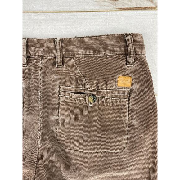 Jachs Corduroy Pants Mens 30x31 Brown Ares Slim Straight Fit Tapered Distressed - Picture 12 of 12